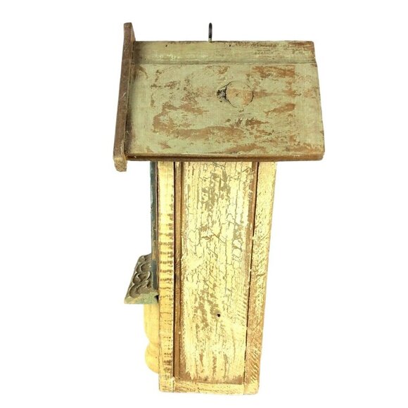 Rustic Wooden Birdhouse Tall & Narrow Design Distressed Finish Farmhouse Style - Picture 6 of 8